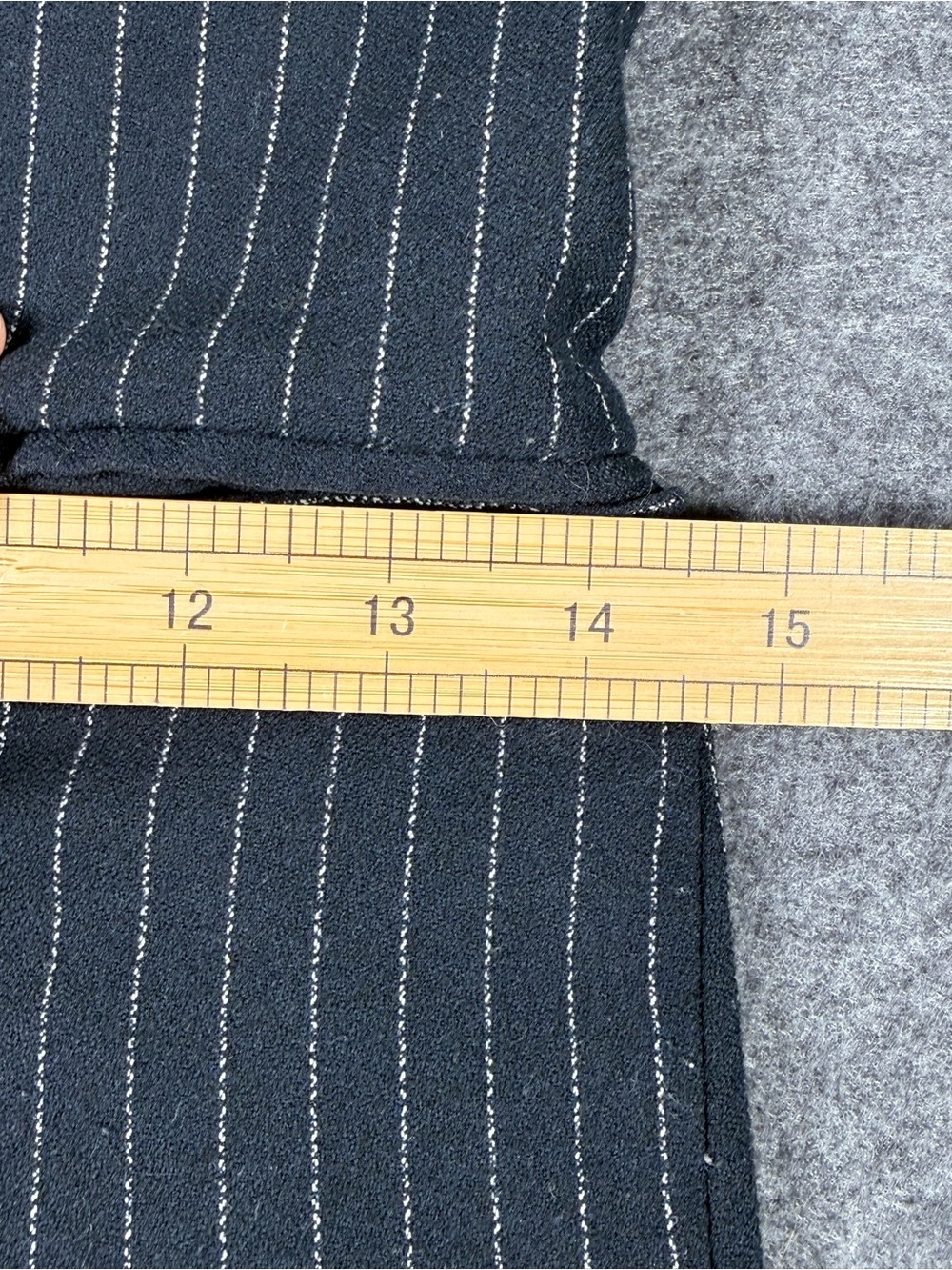 Anthropologie Essential Jumpsuit Navy Pinstripe Wide Leg Women’s Size 0 Classic - Picture 12 of 14